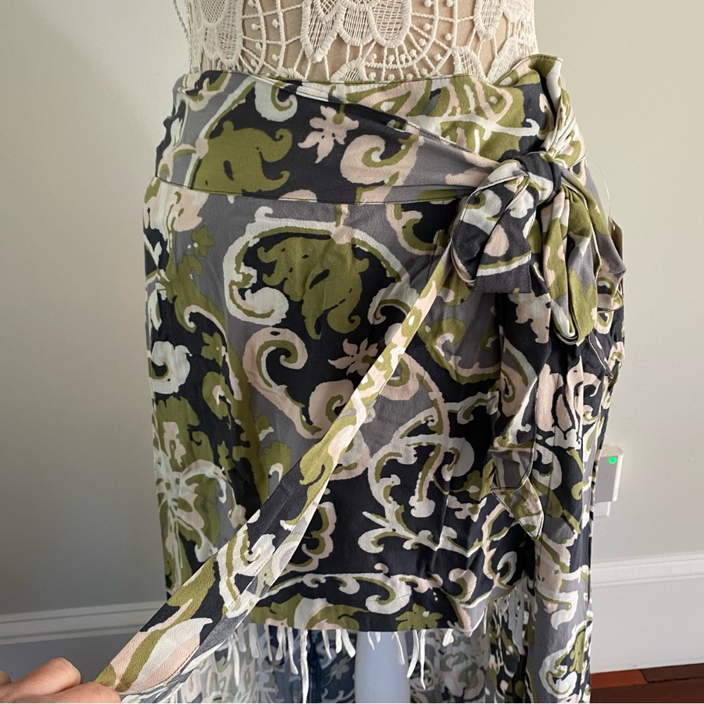 FREE PEOPLE Gray & Green Maxi Skirt NWT $128 Sz 8 - Picture 9 of 10
